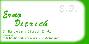 erno ditrich business card